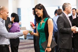 talking sales at networking events